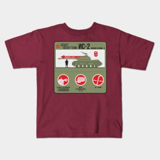 IS-2 Heavy Tank of the Second World War infographic Kids T-Shirt